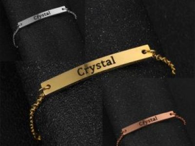 Custom Engraved Bar Bracelet