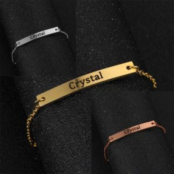 Custom Engraved Bar Bracelet