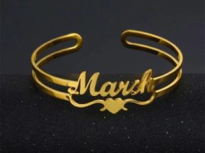 Custom Heart Cuff Bangle
