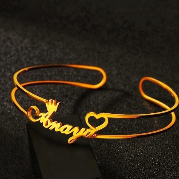 Customized Crown Name Bracelet