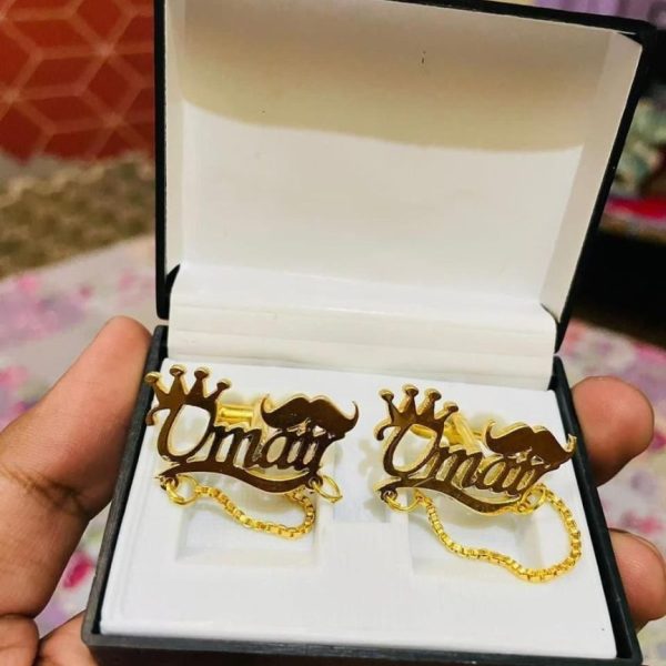 Personalized Crown Name Cufflinks