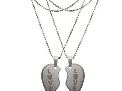 Broken Heart LOVE Pendant Necklace