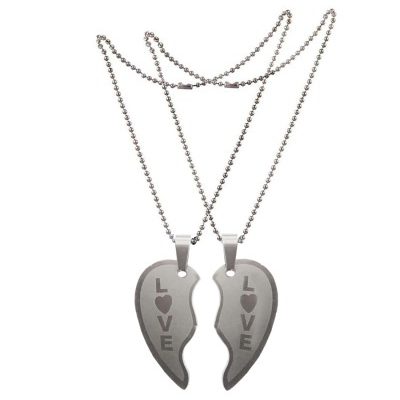 Broken Heart LOVE Pendant Necklace