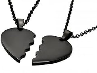 Black Broken Heart Necklace