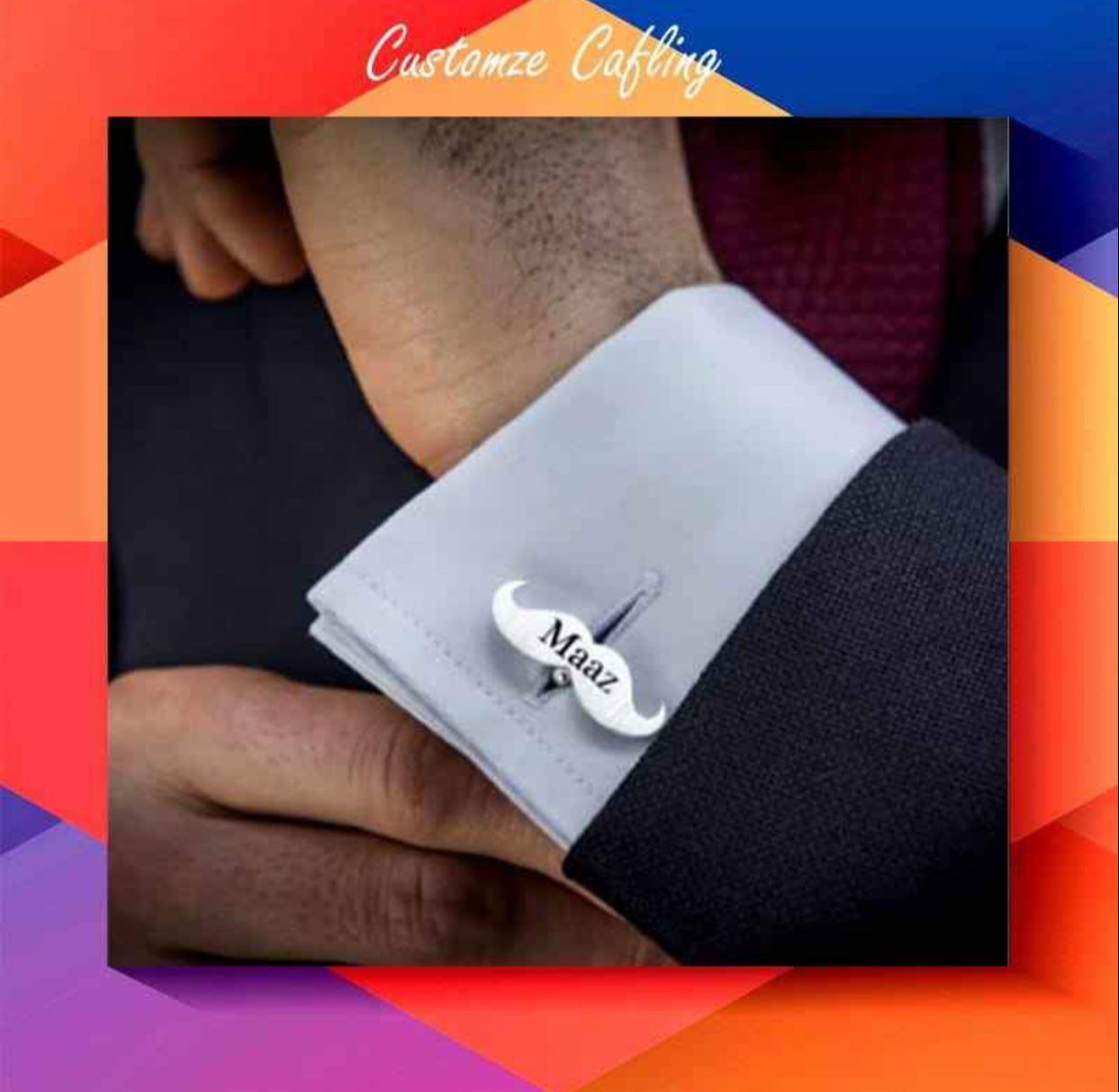 Personalized Mustache Cufflinks