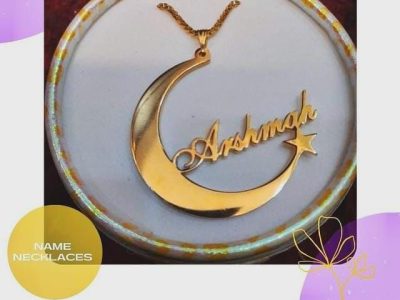 Custom Moon & Star Name Necklace