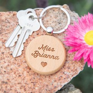 Custom Engraved Wooden Keychain