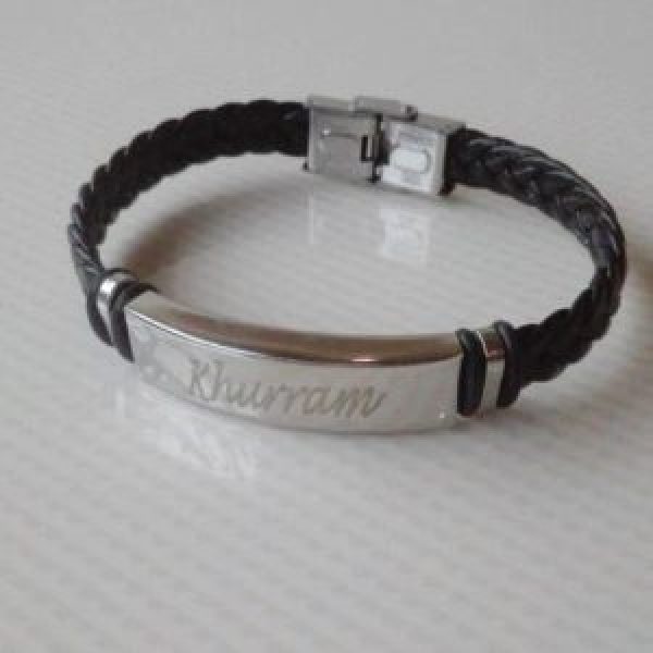 Leatherette Name Bracelet