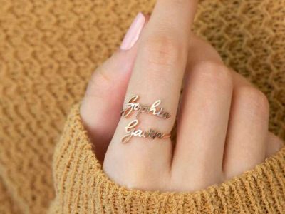 Personalized Double Name Ring