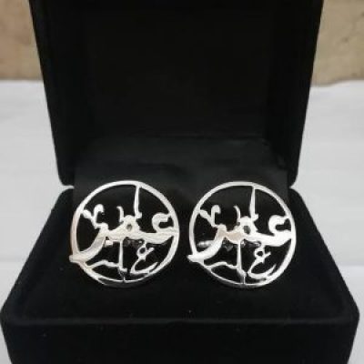 Round Arabic Name Cufflinks
