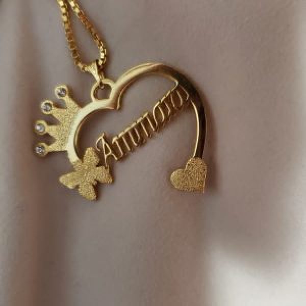 Royal Heart Name Pendant