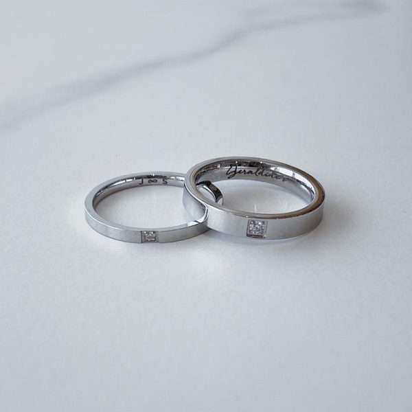 Silver Personalized Couple Ring