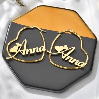 Customized Heart-Shaped Earrings
