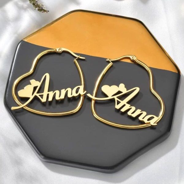 Customized Heart-Shaped Earrings