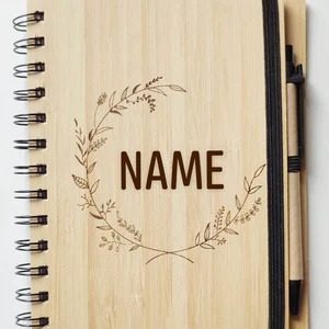 Customized Engraved Wooden Diary